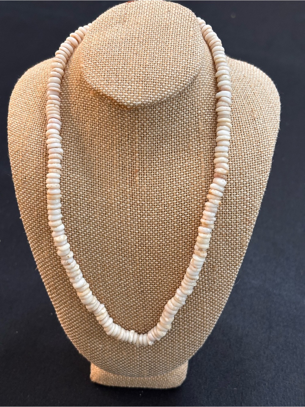 Puka Shell Necklace - Natural Cream Beach Hobo 16” - Picture 4 of 8